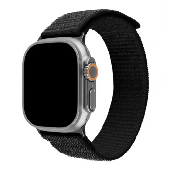Replacement nylon strap FIXED Sporty Strap Fixed FIXNST2-1029-BK for Apple Watch Ultra 49mm, black, 160–210 mm length