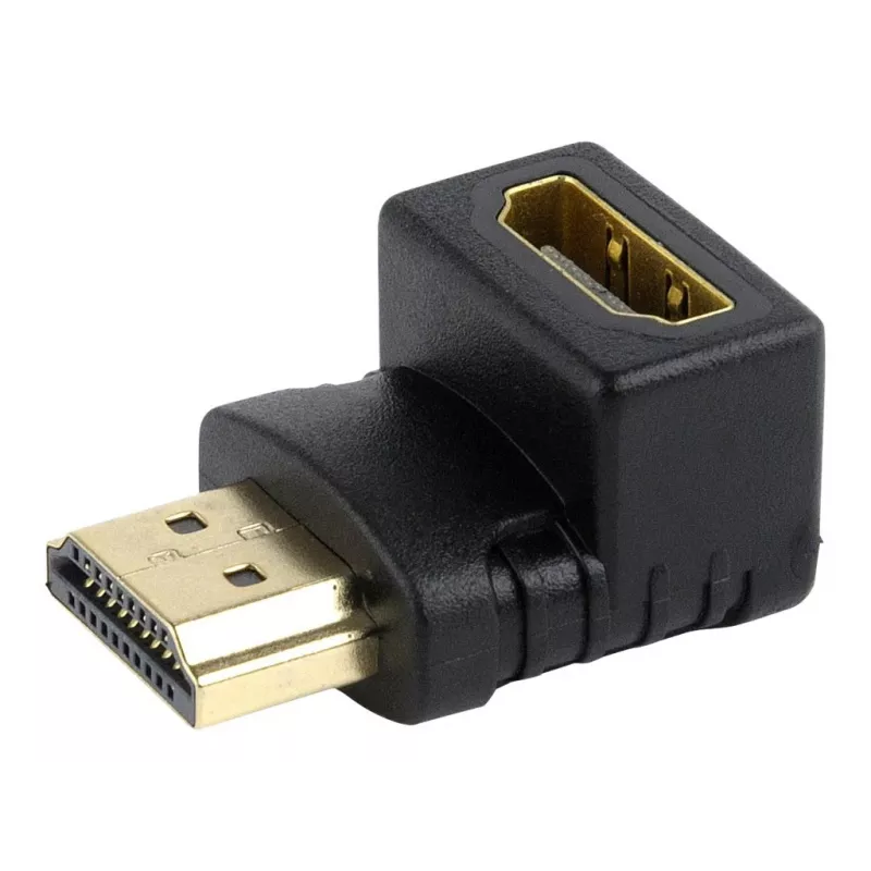 HDMI gender changer GEMBIRD A-HDMI90-FML, HDMI to HDMI, right-angle 90° adapter, black