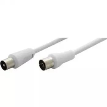 Wentronic Goobay Antenna Connection Cable, White, 15 m - IEC/Coax Plug IEC/Koax-Socket (11515)
