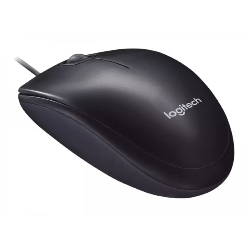 Logitech M90 wired optical office mouse — 1000 DPI, ambidextrous, USB Type-A, black