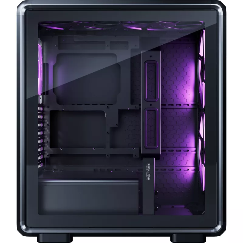 PC Case Cooler Master MasterFrame 500 Mesh Midi Tower — Black with Transparent Side, supports ATX/EATX, 2x200mm front, 1x120mm rear
