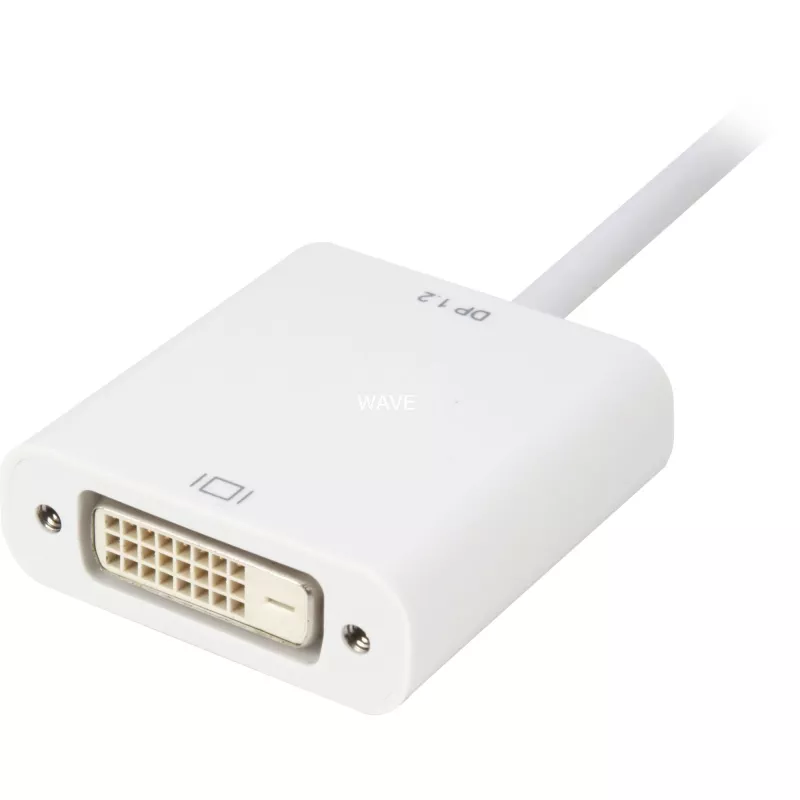 DisplayPort to DVI adapter cable Sharkoon 0.15 m white — DisplayPort 1.2 to DVI