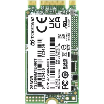 Transcend MTE460T 256 GB Internal M.2 PCIe NVMe SSD 2242 PCIe NVMe 3.0 x2 Retail TS256GMTE460T (TS256GMTE460T)