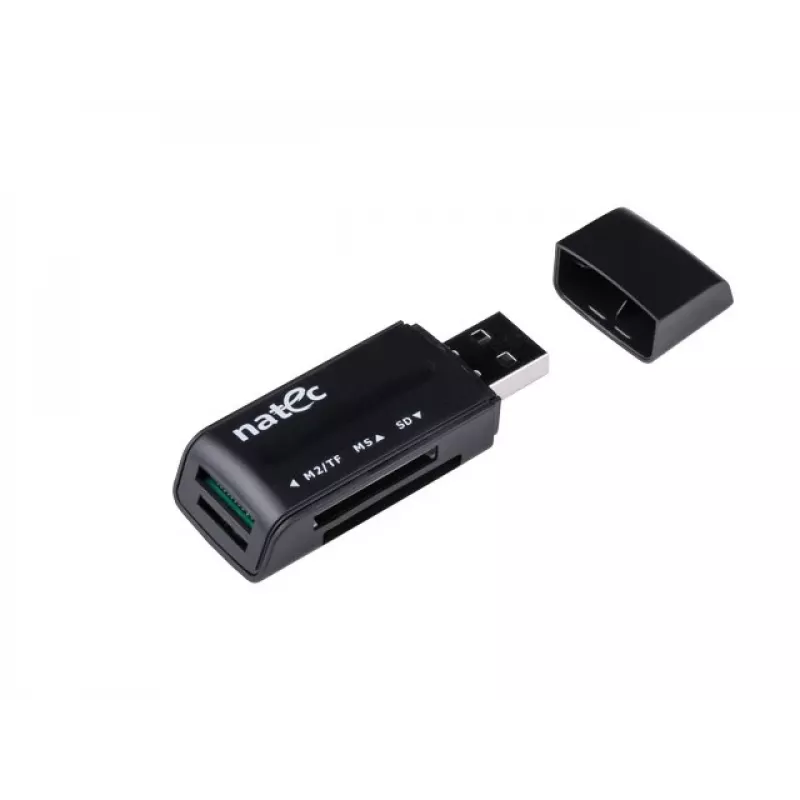 Natec MINI ANT 3 USB 2.0 Card Reader (SD, SDHC, MMC, M2, microSD), Black (NCZ-0560)