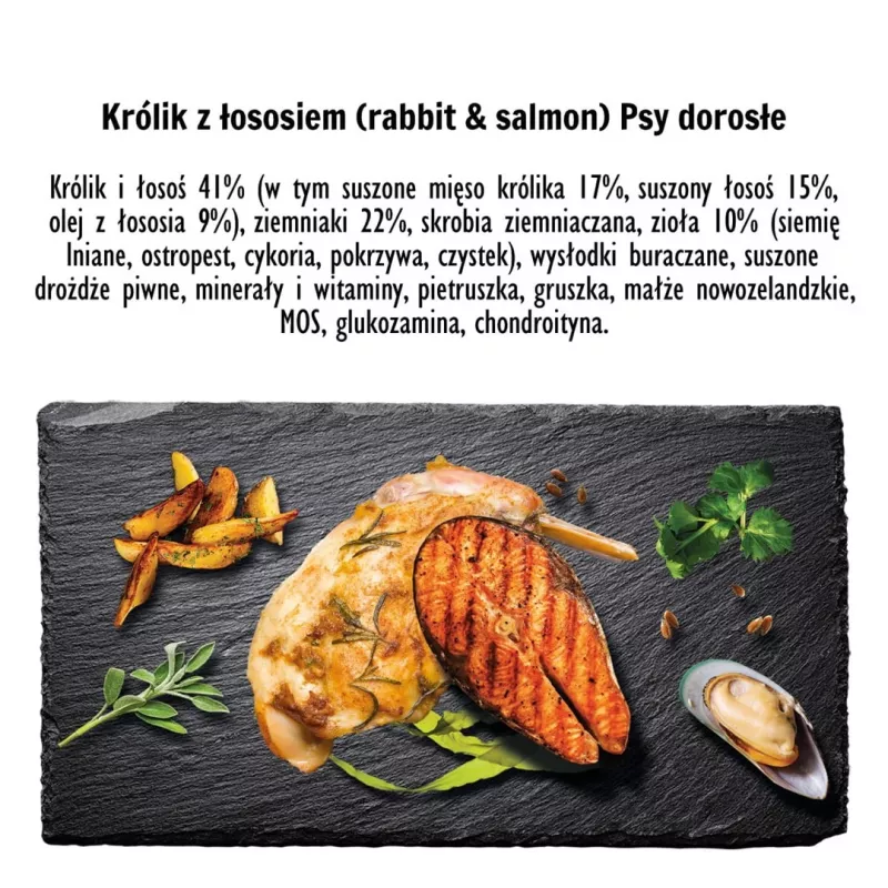 PAKA ZWIERZAKA Rabbit with salmon M - dry dog food - 9kg