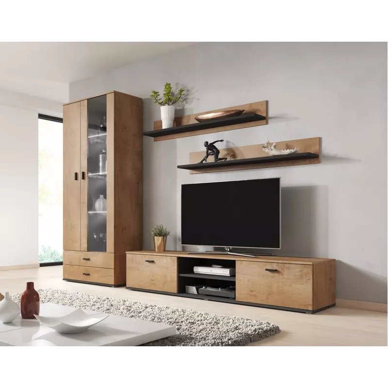 Cama set of two shelves 125cm SOHO lefkas oak/black