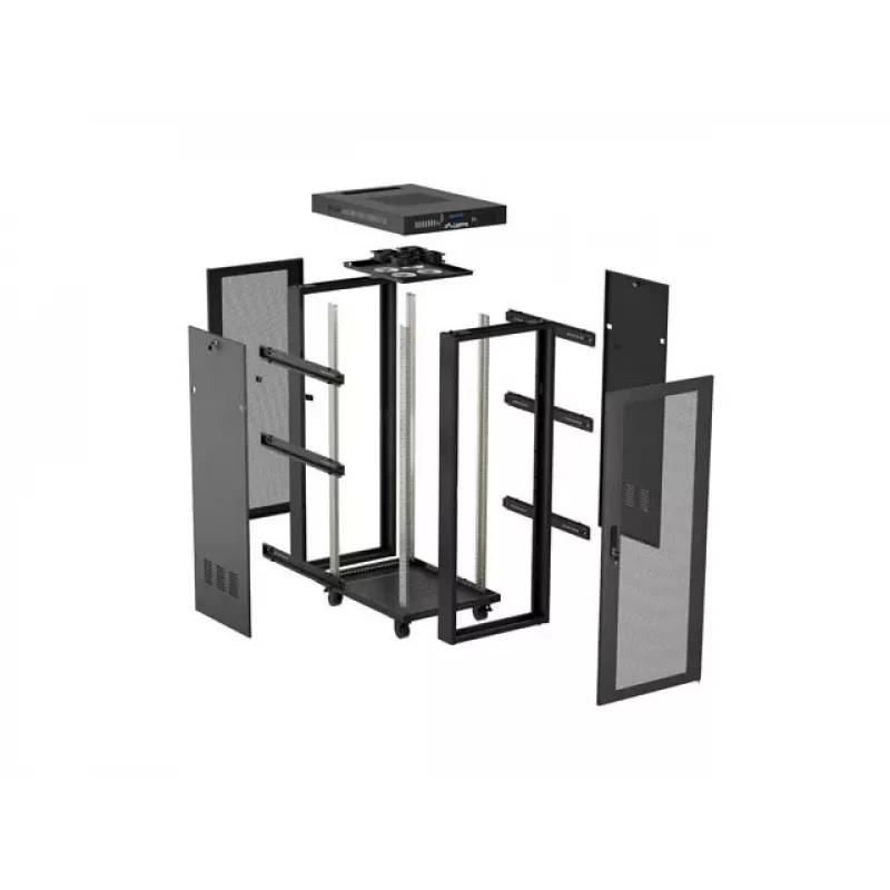 Freestanding rack cabinet LANBERG FF01-6824-23BL 24U 600×800 mm IP20 Black