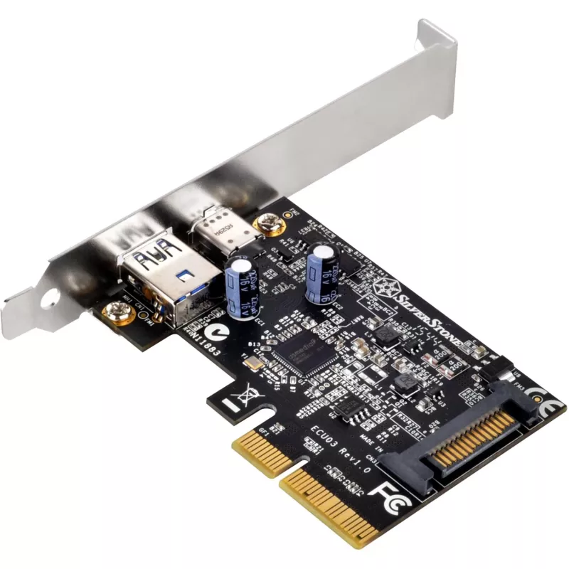 SilverStone ECU03 - USB-Adapter - PCIe 2,0 x2 Low Profile - USB-C 3,1 x 1 + USB-C x 1 (SST-ECU03)
