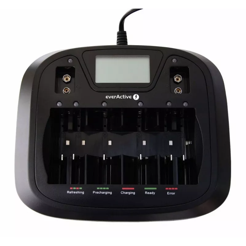Battery charger everActive NC-900U Universal DC — charges AA, AAA, C, D, 9V, up to 6 cells, black