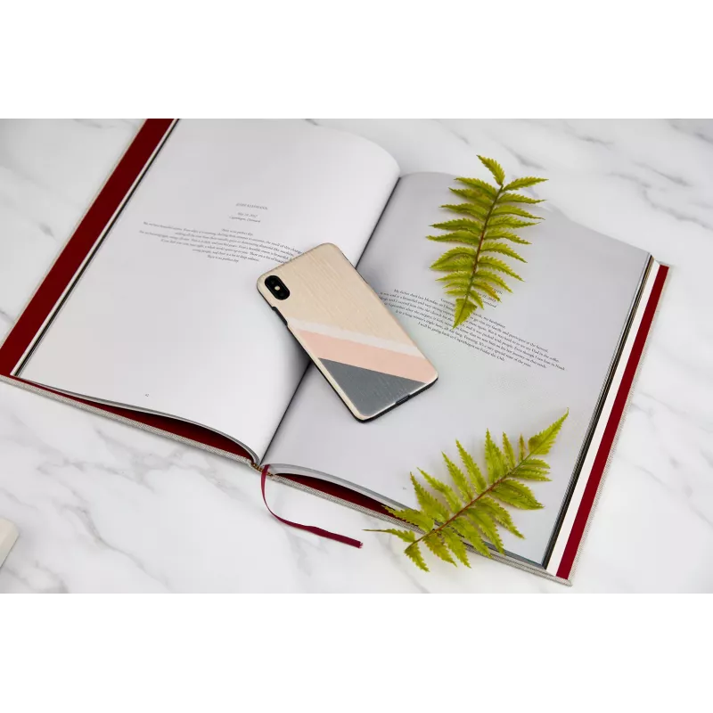 Smartphone case man and wood for iPhone XS Max — pink suit, black