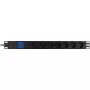 Power distribution unit PowerWalker 10133010 PDU 1U Black, Type F outlets, C20 coupler, 16 A, 3500 W, 2 m cable