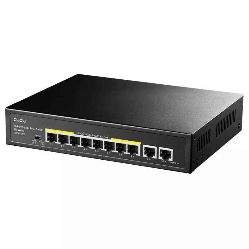 Cudy GS1010PE network switch Gigabit Ethernet 10 ports PoE Black