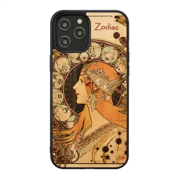 Phone case man and wood for iPhone 12 / 12 Pro — zodiac black