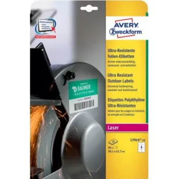 Avery Zweckform L7914-10 - Polyethylen (PE) - permanenter Klebstoff - weiß - 99,1 x 67,7 mm 80 Etikett(en) (10 Bogen x 8) Etiketten (L7914-10)