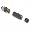 DeLOCK M8 Connector A-coded 4 pin male screw connection Black