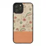 Protective phone case Man and Wood for iPhone 12 / 12 Pro — pink flower on black