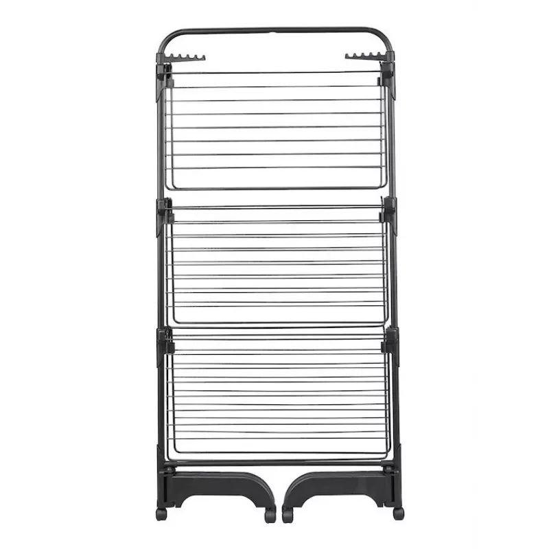 Clothes horse Leifheit Seaford Black — drying space 42 m, W760×D700×H1450 mm, foldable with wheels