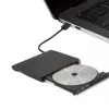 External DVD‑RW drive QOLTEC 51857 — USB 3.0, SATA interface, DVD±R 8x, DVD±RW 4x, DVD‑RAM 5x, CD 24x, black