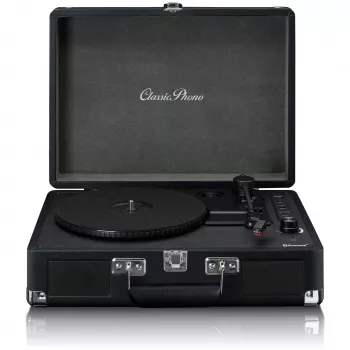 Belt-drive turntable Lenco TT-115 Black — portable suitcase record player, Bluetooth 5.0, USB recording, 33/45/78 RPM