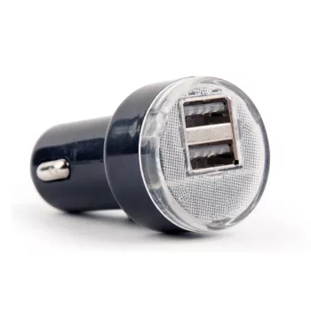 Car charger Gembird EG-U2C2A-CAR-02, 12–24V input, 5V/2.1A output, 2× USB 2.0, black