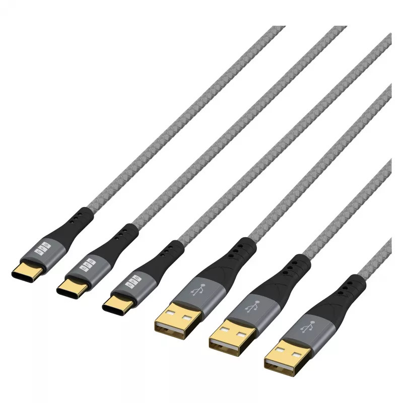 EFB Elektronik USB-A to USB-C cable set 60W QC 3A 3x2m - Digital/Data (USB-AC-00008)