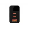 LCD wall charger USB socket + USB-Cx2 PD 65W GAN black wattmeter
