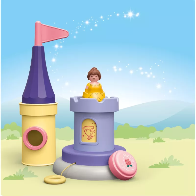 PLAYMOBIL JUNIOR & Disney: Belle S Play Tower with Sound |Playset for Toddlers 1-3