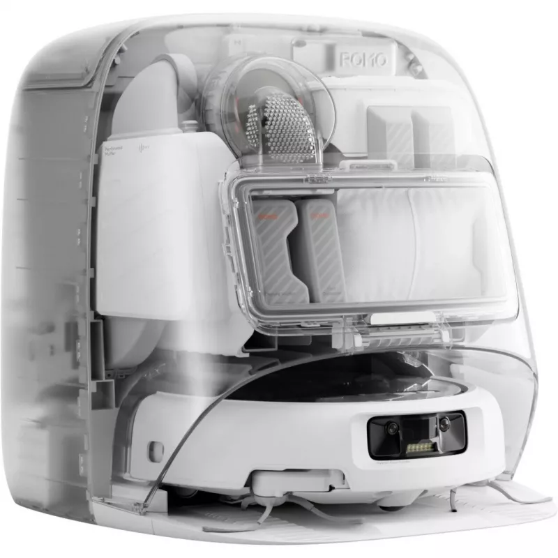 Robot vacuum and wet mop DJI ROMO P (Water Tank Version) — Grey/White, 0.26 L dust, 4 L clean / 3.2 L dirty water, 5000 mAh battery