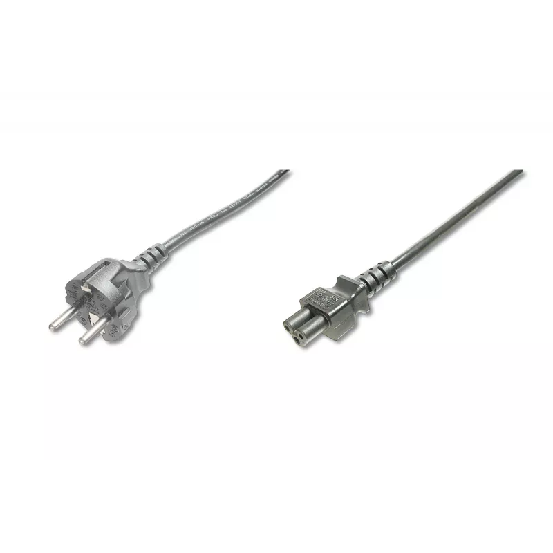 Assmann Power Cable, Schuko - C5, plug/socket, 1.8m, H05VV-F3G 0.75 mm², black (AK-440103-018-S)