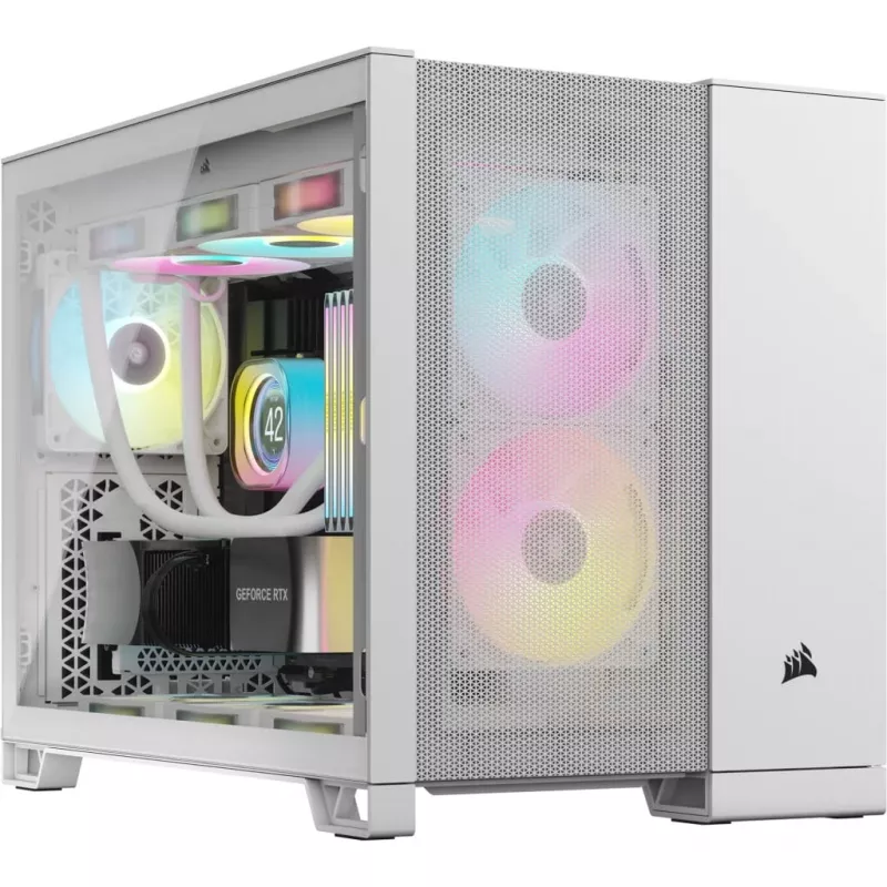 Corsair 2500D AIRFLOW Micro ATX Dual Chamber PC Case – White CC-9011264-WW