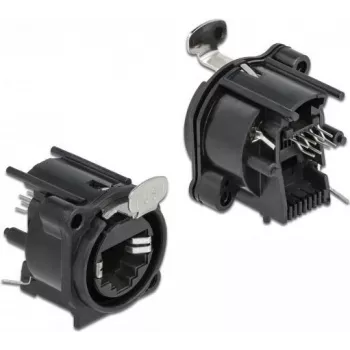 DeLOCK D-Type Module RJ45 jack to solder connection Black Female 25mm