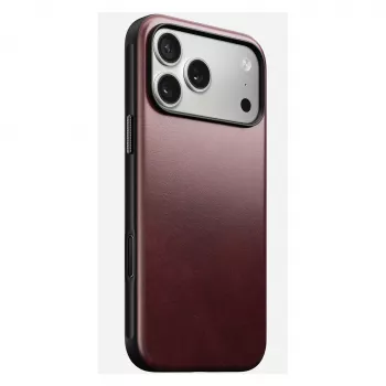 Leather cover case Nomad Modern for iPhone 17 Pro Max (6.9 inch) — Burgundy, leather+TPU+PC