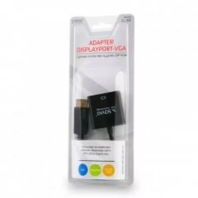 Video cable adapter Savio CL-90 DisplayPort to VGA 0.2 m Black