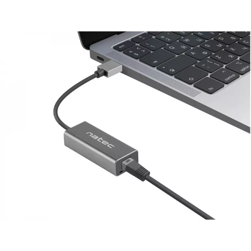 USB hub NATEC Cricket USB 3.2 Gen 1 Type-A with RJ-45 Ethernet 1000 Mbit/s, aluminium housing, black