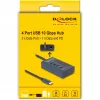 DeLOCK 64189 USB Hub Type-C 10000 Mbit/s Blue Metal