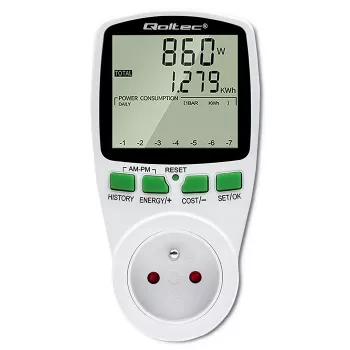 Power meter QOLTEC PM0627 3680W with history — QOLTEC PM0627 3680W
