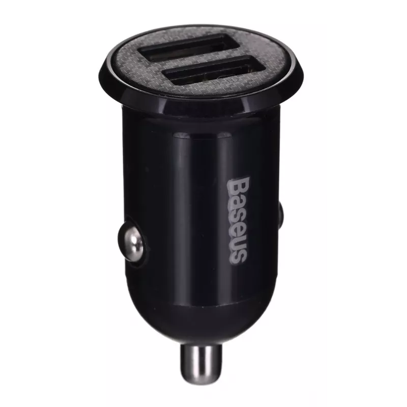 Car Charger Baseus Gain Pro Universal Black — 2× USB 2.0, 2.4 A per port, Input 12–24 V, 5 V output