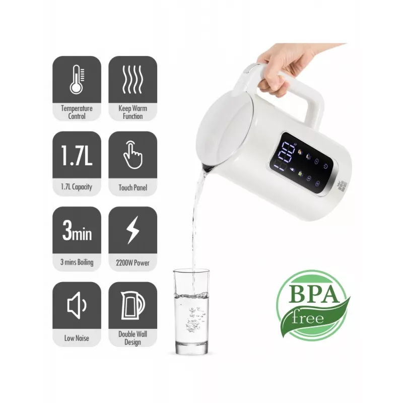 Electric kettle Forme FKG-8217, cordless, stainless steel, 1.7 L capacity