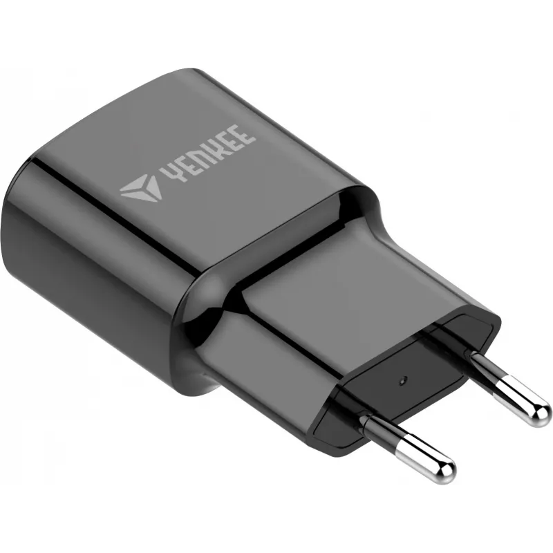 Mains USB-A Charger YENKEE YAC 2013BK — 12W, 2.4A output