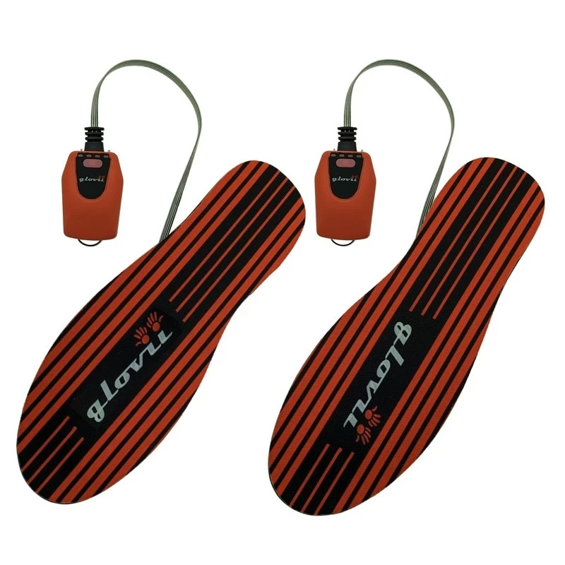 Heated insole Glovii GW4U unisex, polyester 100%, size EU 36–48, red/black, lithium‑ion battery