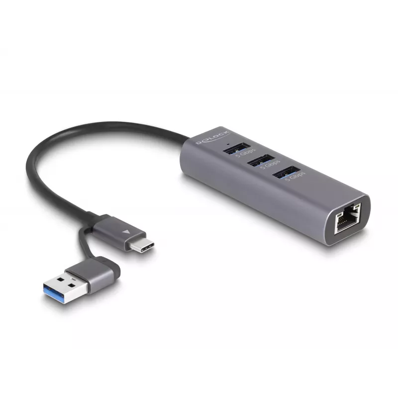 DeLOCK 64282 laptop-dockingstation & portreplikator Wired USB 3.2 Gen 1 (3.1 Gen 1) Type-C Grey (64282)
