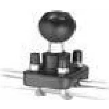 Mounting base RAM Mounts Double U-Bolt Ball Base for 1 inch–1.25 inch rails, 3.81 cm ball, aluminium, black