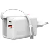 Indoor USB-C/USB-A Fast Charger 4smarts 541065 — Universal AC 100–240V, Max 20V, 0.7 m cable, White