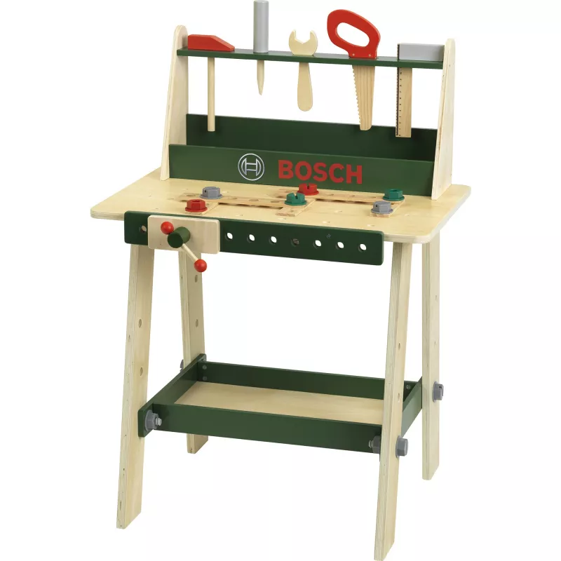Children's wooden workbench Theo Klein Bosch model 8169 with pinewood medium and toy tools