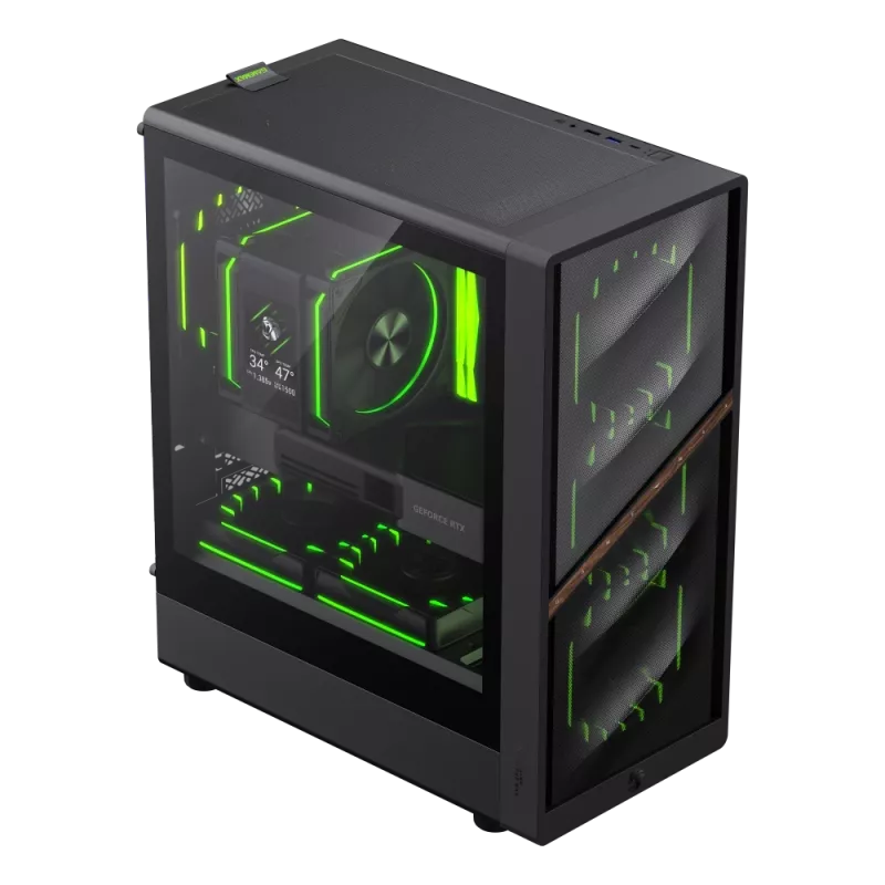 Gamemax Case | AERIS 330 MB | Black | Mini Tower | Power supply included No