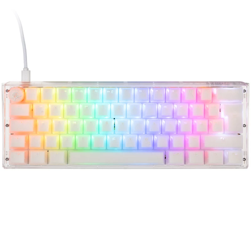 Ducky One 3 Aura White Mini Gaming Keyboard, RGB LED - MX-Silent-Red