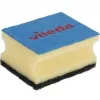 Sponge VILEDA Rectangular Fiber, hand-wash, yellow/black/blue, pack of 3