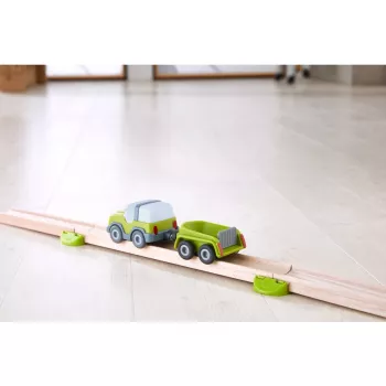 Kullerbü - Geländewagen mit Anhänger, Spielfahrzeug anthrazit/weiß