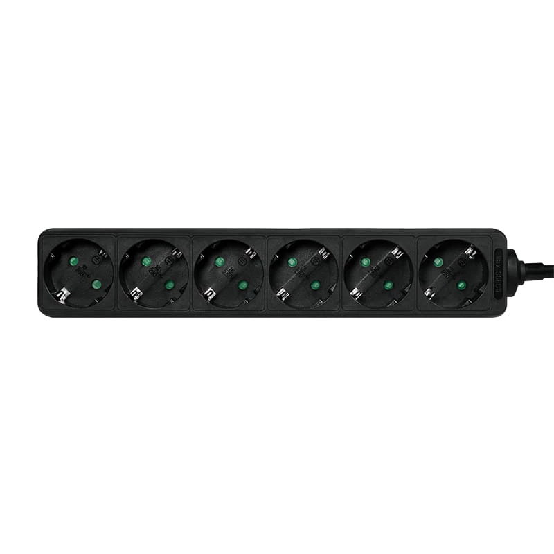 Power Extension LogiLink LPS238B 1.5m 6 AC Outlets Indoor Black