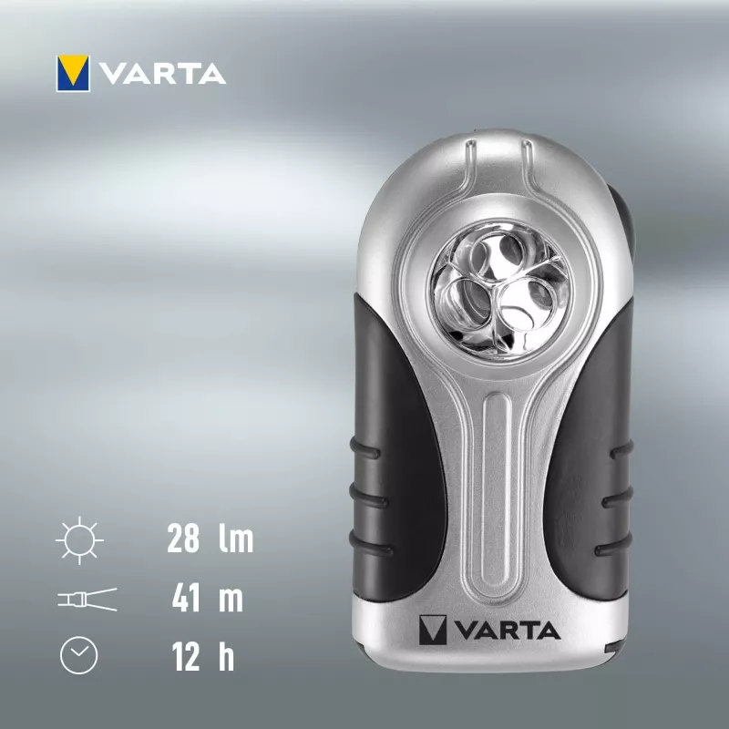Hand flashlight Varta 16647 Black Silver